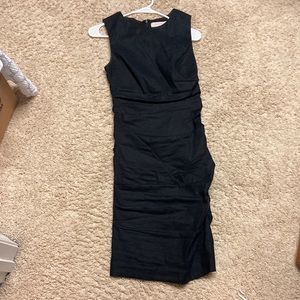 Nicole Miller Lauren Stretch Linen Dress Black Size 4